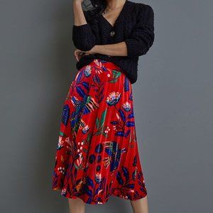 Super Nice Letters Diana Pleated Velvet Midi Skirt